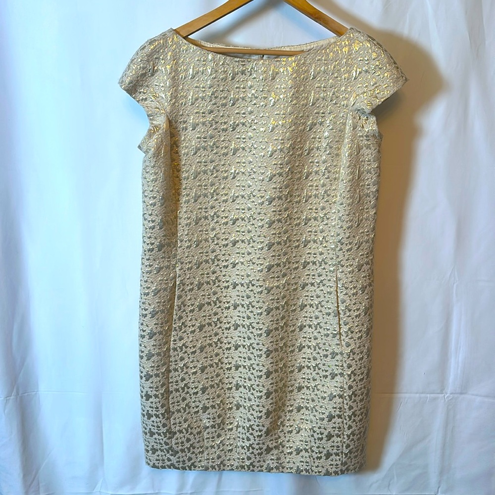 Moschino Cream with Gold shift dress